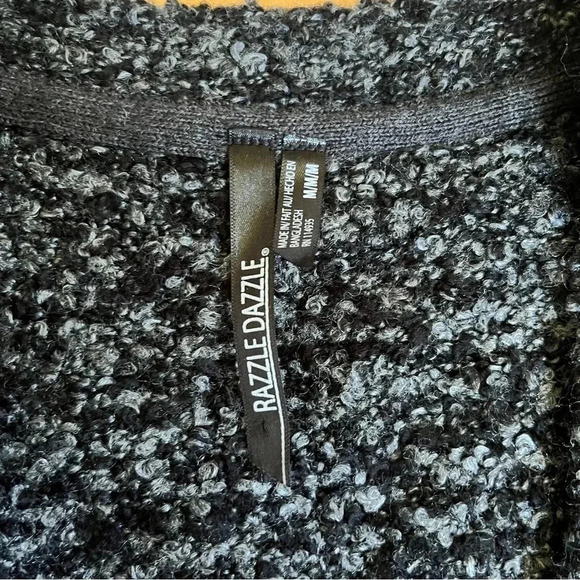 Razzle Dazzle Ladies Dark Gray Cozy Chunky Long Open Cardigan Sweater Size M - Picture 4 of 8